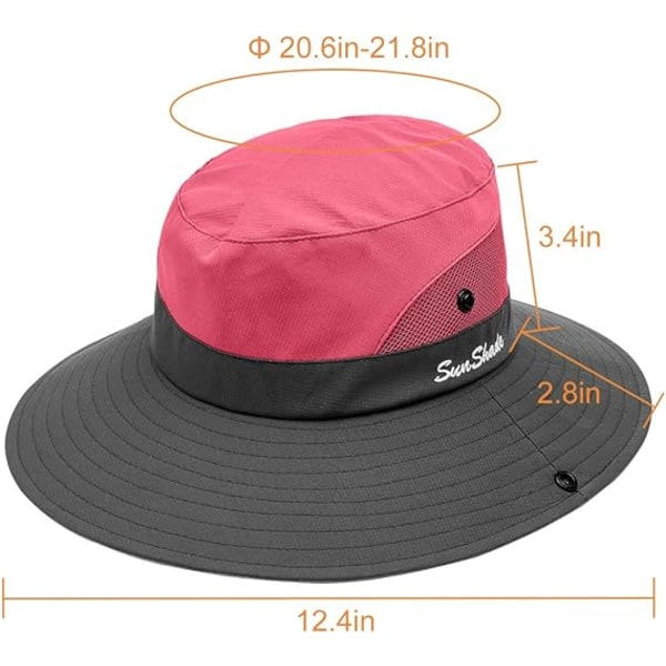 IC UV-skyddande solhatt för barn med hästsvanshål UPF 52 Bucket Cap för flickor Sommar Strand & Fiske
