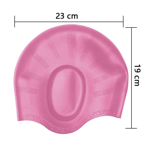Svømmehette for kvinner og menn med middels eller stort hode - perfekt for voksne, eldre barn, gutter og jenter - gratis neseklype - rosa