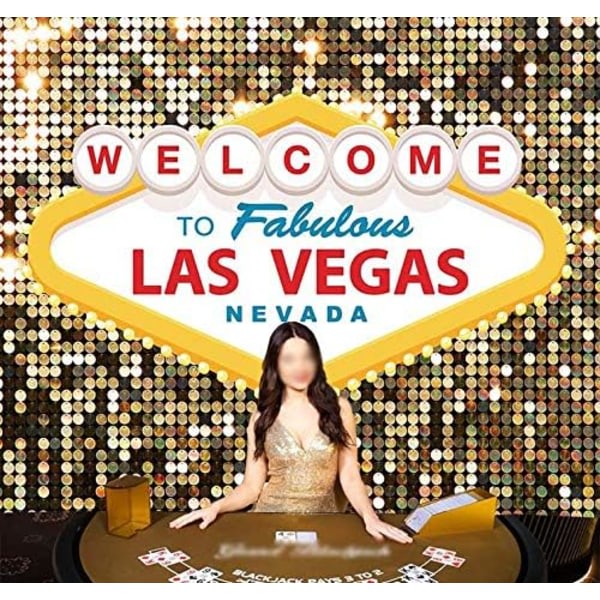 IC Välkommen till Las Vegas Festfotografi Bakgrunder 7x5ft Fabulous Casino Poker Film Tema Foto Bakgrund Vintage Kostym Dress-up Födelsedag