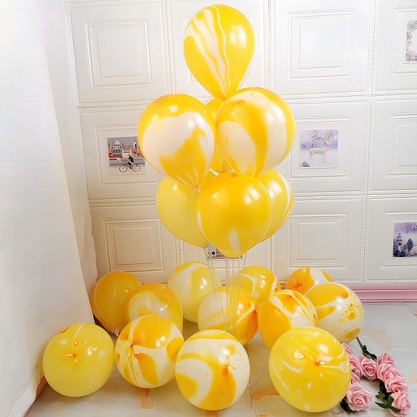 IC Gula Tie Dye Ballonger 30 STK 12 Inch Agat Marmor Latex Swirl Ballonger For Tie Dye födelsedagsfest tilbehör, Candyland
