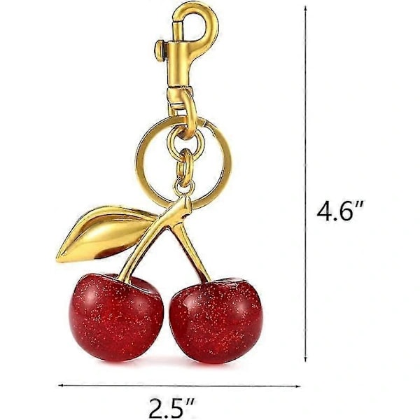 Cherry Bag Charm, Cherry Keychain Accessory Wallet Pendant
