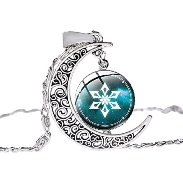 IC Moon Pendant Genshin Impact Glas Kupol Crescent Pendant-is