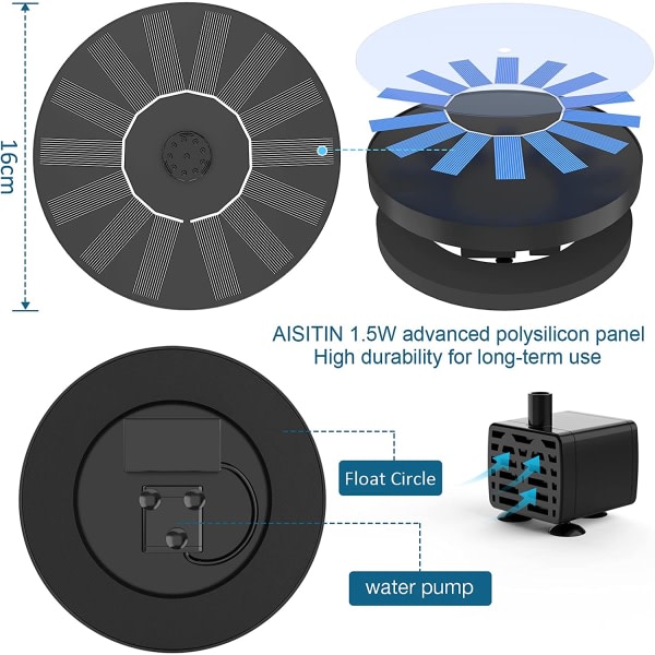 IC 1,4W Solfontene Pumpe, Solfontene med 6 dyser