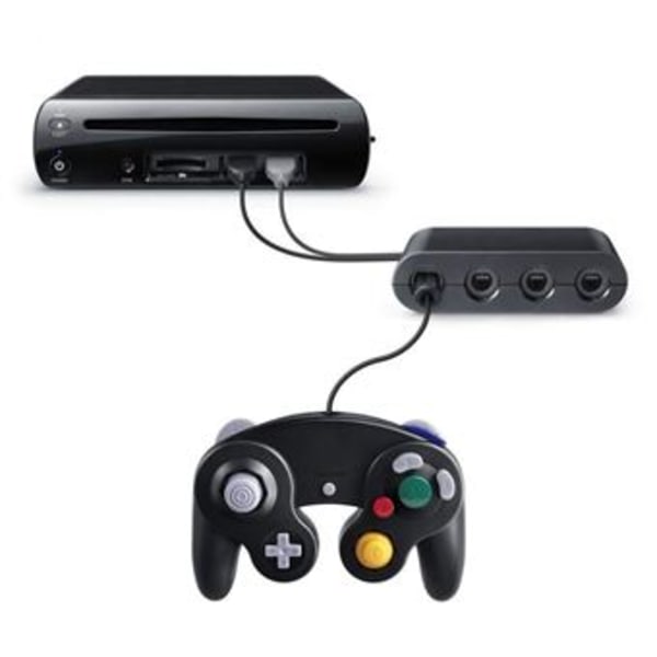 IG Bärbar 4-ports Controller Adapter Konverterare för Wii U, USB PC