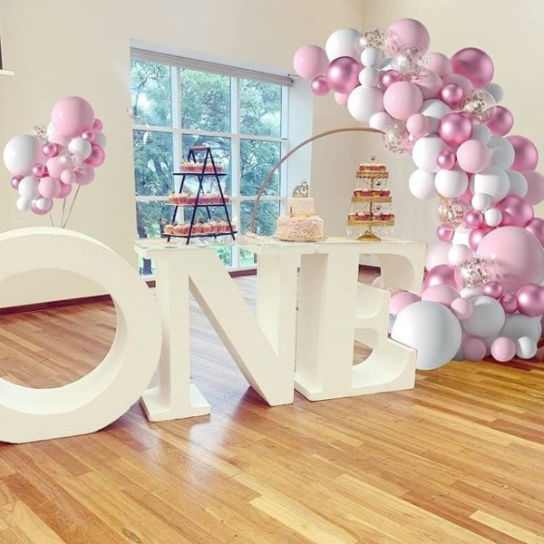 IC Rosa set Fylld rosa ballongbåge olika