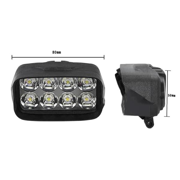 IC 1. Motorcykkel Bil Super Lys 8 LED-lys Projektor Spotlight Svart One Size