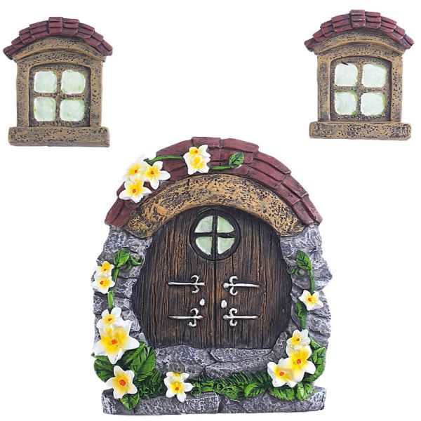 IC Ljusande Miniatyr Alvdörrar och Fönster Vattentät 3D Retro
