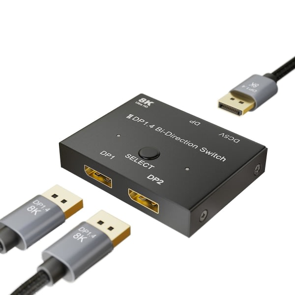 IC CNE Dp 1.4 Växlare Adapter Displayport 8k Växel 2 In