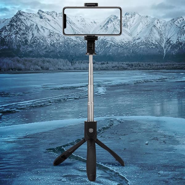 3-i-1 Selfiestang med Bluetooth Fjernkontroll - Selfiestang Stativ - Universell Selfiestang