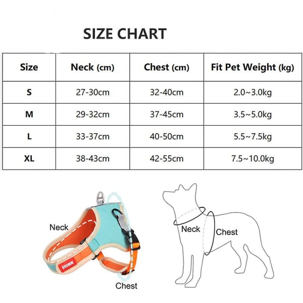 IC Hundsele och Koppel Set Utomhus Reflekterande Andningsbart Justerbart Husdjursväst CNMR Drak Blå M