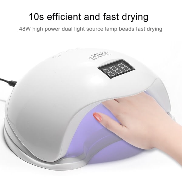 48W UV/LED-lampe med timerfunksjon Hvit