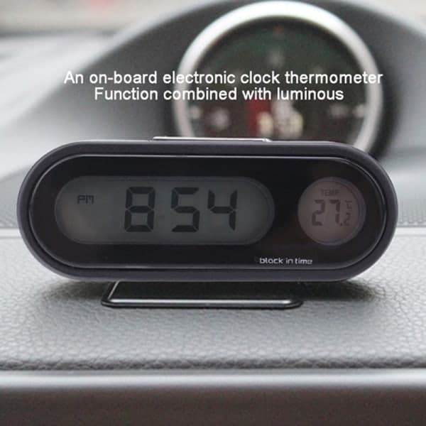 IC Biltermometer Klokke LCD Digital Display Temperaturmåler
