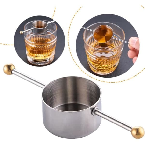 Cocktail-mitta 30 ml, ruostumaton teräs, kahvalla, Disco-pallo