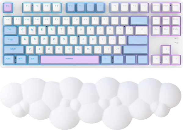 Håndledsstøtte - Sky - Håndled - Hvile - Tastatur - Musemåtte - med - memoryskum - Ergonomisk