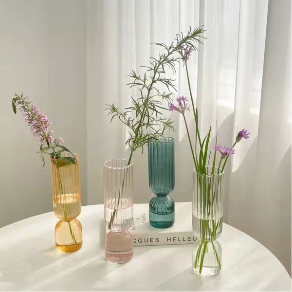 IC Nordic Glas Vas Små Glasvaser Blomsterarrangemang Hem dec Clear