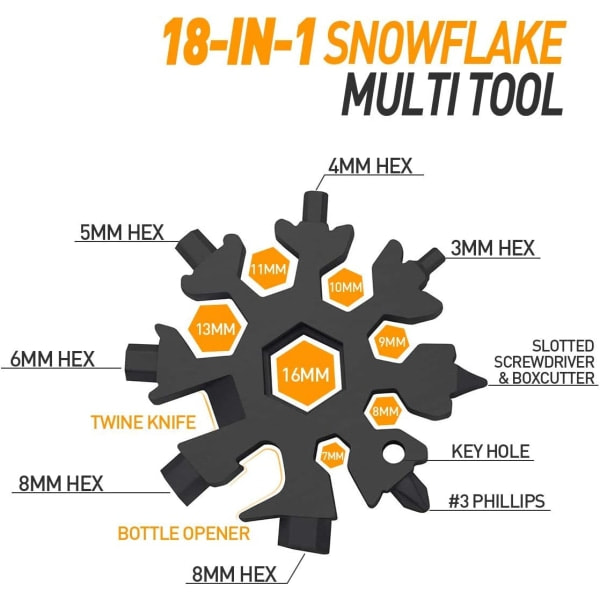 IC Julklappar för män Presenter Multiverktyg 2-pack 18 i 1 Svart