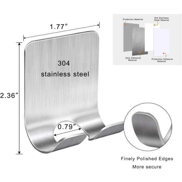 4 stk Svarte Veggmonterte Kleskroker