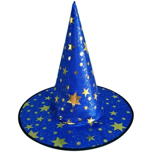Kinder Halloween Kostüm, Hexe Zauberer Umhang mit Hut für Magie Blau