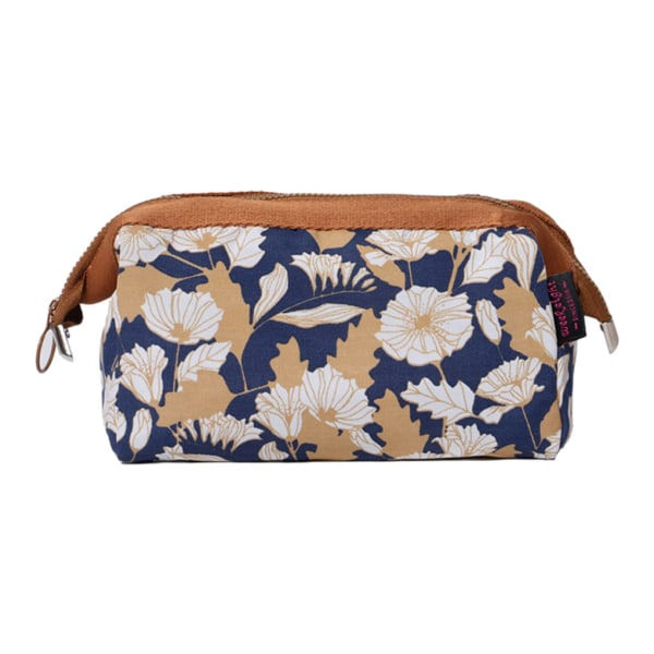 1/3 Resekosmetikväska Bärbar sminkväska för kvinnor för On Go Brown Chrysanthemum 1Set