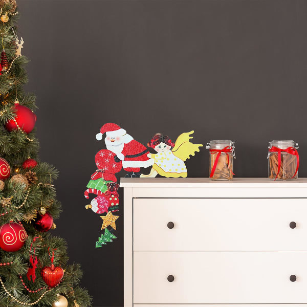 1 st, semestertillbehör, juldekoration för hemmet, jul dekoration av trädörrkarm 7,79"x5,31" C