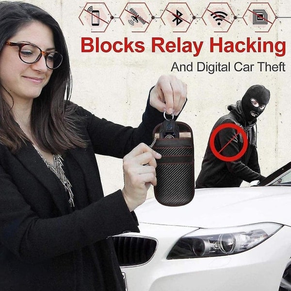 Bilnyckelskydd Keyless Cover 2-pack skärmande nyckelpåse Case IC