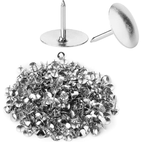 IC 600-paket stål tumknappar, Silver Thumb Tack Flat Head Push