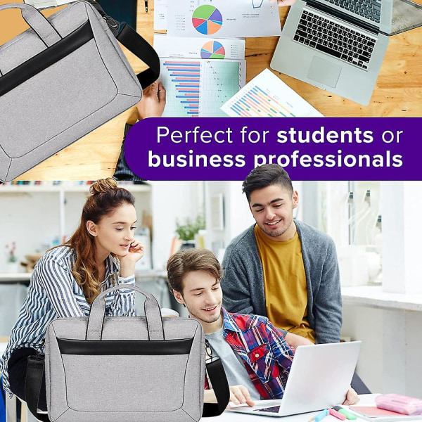IC Väska Laptopväska Bärbar axelrem Portfölj - Grå