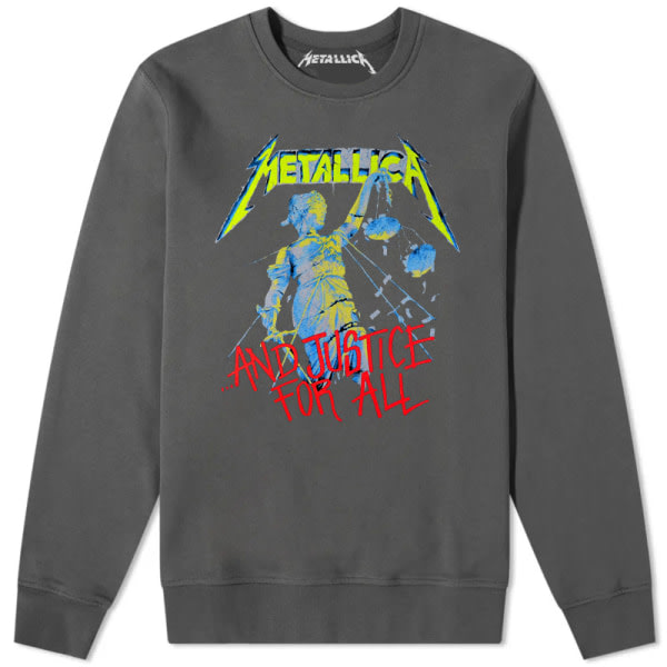Street style Metallica rock hoodie tpey P grå M