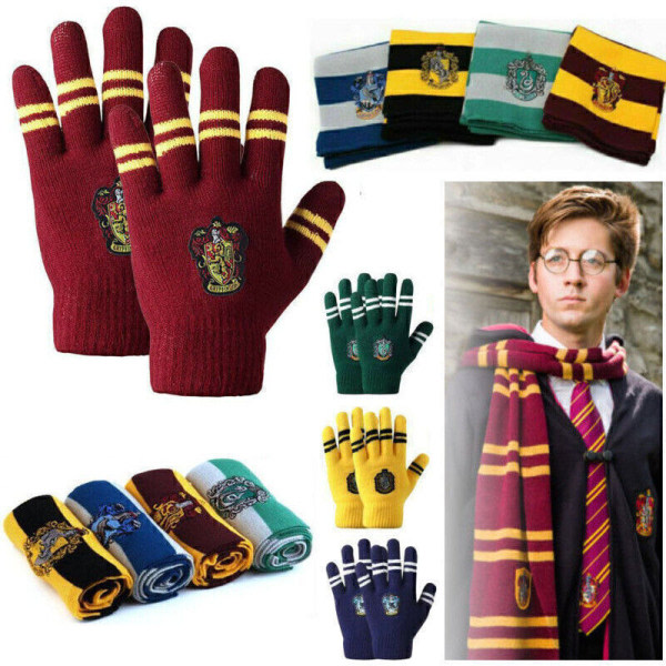 Harry Scarf & Gloves Gryffindor Slytherin Ravenclaw Hufflepuff Gift XmasB