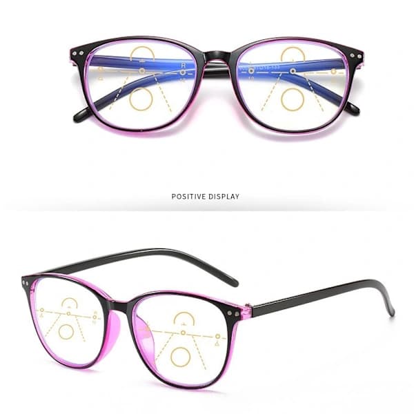 Progressive Multifocal Glasses for Women and Men, Blue Light Blocking Reading Glasses Red-black Strength 2.5X Red-black Strength 2.5X