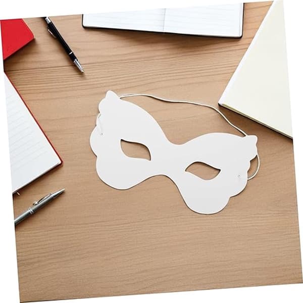 40 hvite papirmasker, malbare sommerfuglmasker med halv ansiktsdekning og elastiske bånd for Halloween, skoleaktiviteter og kostymefester
