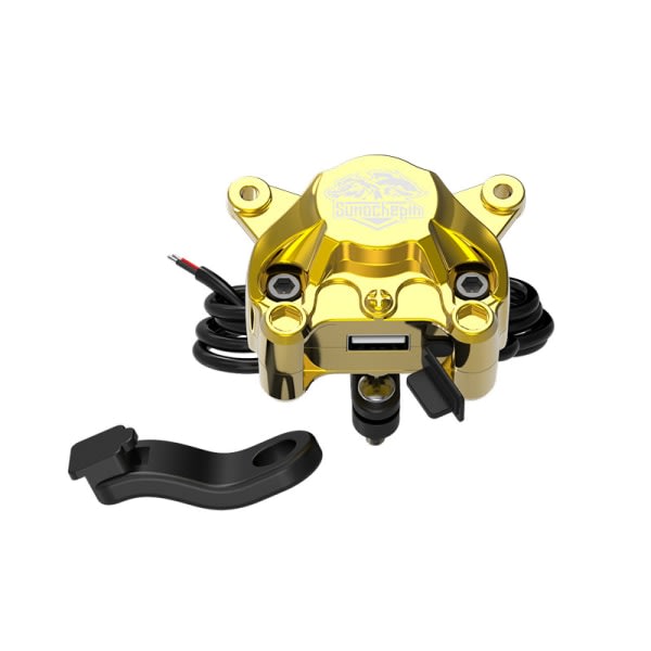 IC Crab Motorcykel Modifierad Laddare USB DC 12V Laddare Socket Moto Gold