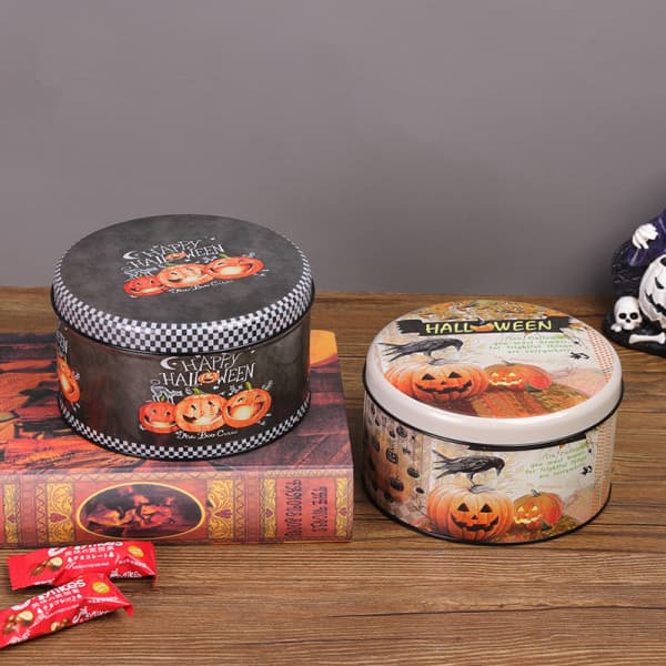 IC Halloween Candy Tin Smyckeskrin Behållare Teförpackning Tinpla