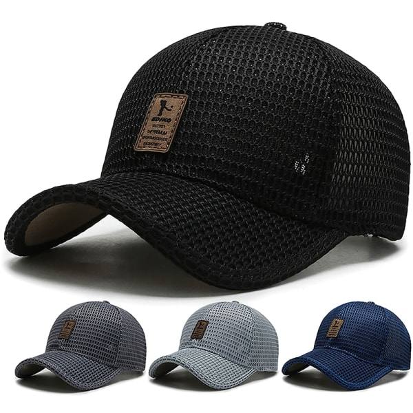 IC Summer Men Mesh Baseball Cap Solhatt utomhus Sommar Andas M Black 56-60cm