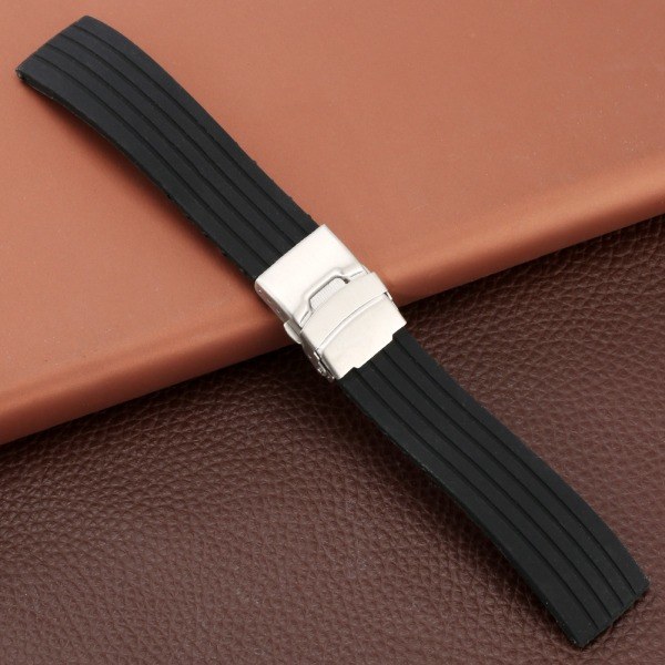 IC-klockarmband i silikon med viklås i rostfritt stål, unisex