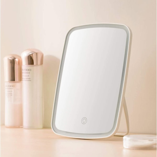 Uppladdningsbar touch screen smink spegel med LED-ljus Rosa