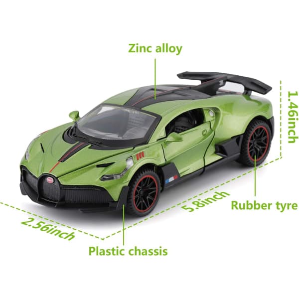IC Bugatti Divo Diecast Bil, Zink Legering Gjutmodell Leksaksbil Drag