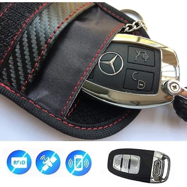 Bilnøglebeskyttelse Keyless Cover 2-pak Skyddsnyckelpåse Case Case Bilnøgle Safea IC