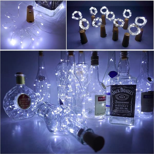Vinflasklampor med kork, 10-pack batteridrivna LED-korkar