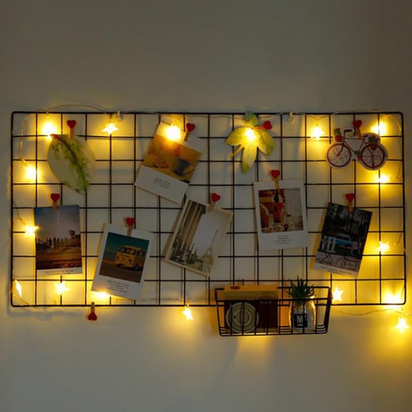 IC Foton Postkort Ram Display Kunst Opbevaringsstativ Holder Væghængt Sort