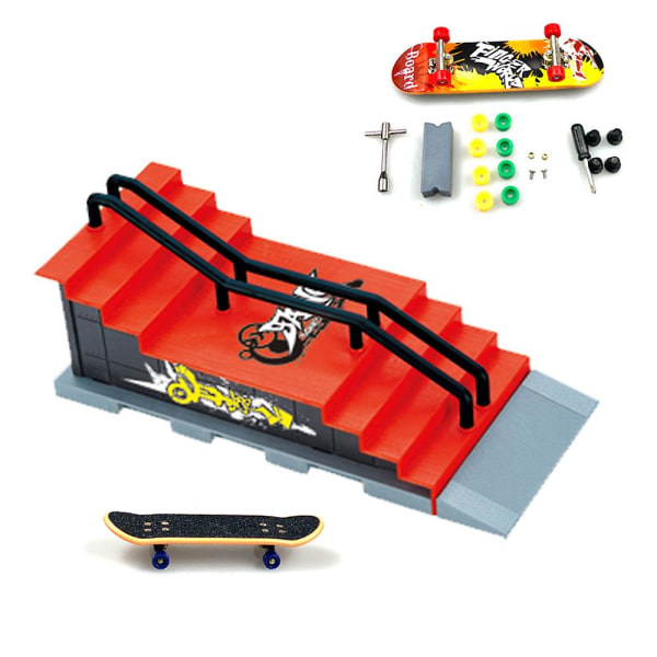 Gripbräda Ramp Set Mini Fingers Skateboards, Gripbräda Half Pipe Ramp För Gripbrädor Träningsleksak Interactive Freestyle Skate GameF