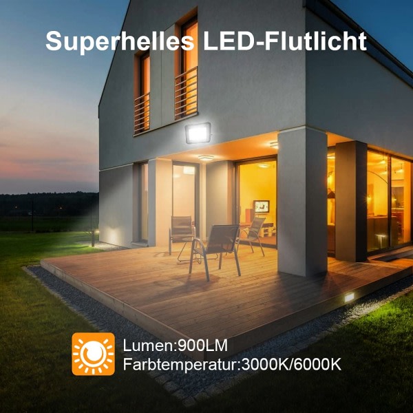 IC 5 Utendørs 10W LED-strålelykt, vanntett IP66, kaldhvit 6000K