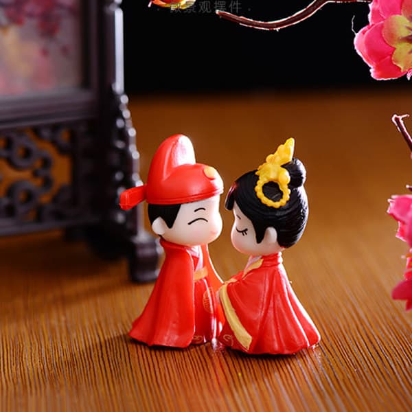 IC Lovers Par Miniatyr Mini Dockor DIY Terrariumfigurer Fe 2.6*5.7cm