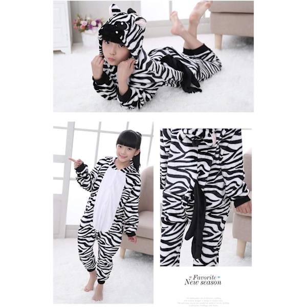 Barn/Unisex Fancy Dress Dyre Kostyme Onesie Pyjamas Jumpsuit Cosplay Kigurumi Jul Halloween Fancy Dress Zebra 110