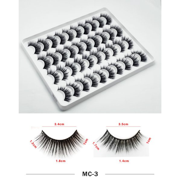 IC Lösögonfransar Faux Mink Fransar 20 Par Lång Dramatisk Fluffig Volym Naturliga Falska Ögonfransar Värdepaket MC-7
