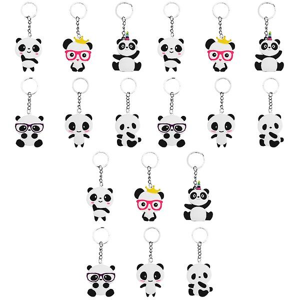 4 stk Toyvian 6 stk Tegnefilm Panda Nøgleringe Nøglering Party Favors Hængende til Børn Legetøj Ornament Souvenir Gave (3 stk) IC