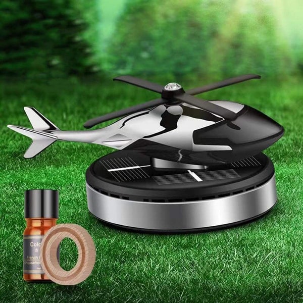 IC Bil Helikopter Luftfräschare Solenergi Flygplan Doft Diffusor Röd