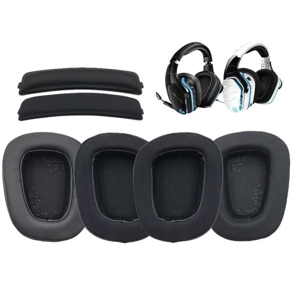 IC 1st/par utbytes öronkuddar Kuddar Pannbandssats för Logitec Black A1