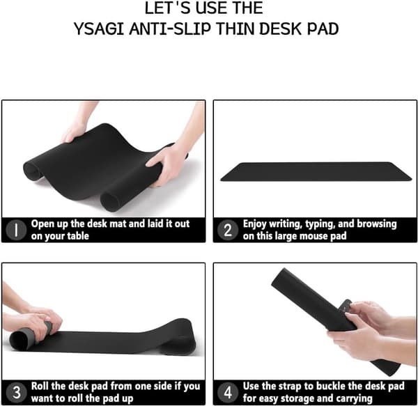 80×40 cm - Sklisikkert skinnunderlag - Vanntett tastaturmatte for bærbar PC - Stor musematte - Egnet for kontor/soverom