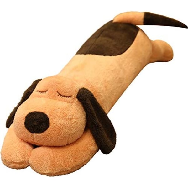 IC Hvalp Plys Kusine Dukke Legetøj Blød Hund Kosebamse Lang Kusine Legetøj Killing Kropskusine Gave til Børn og Kæreste (60cm, Brun